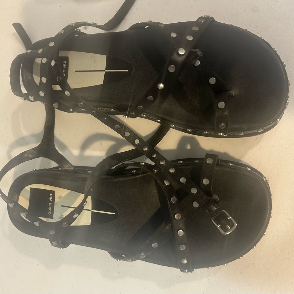 Dolce Vita Black Studded Sandals